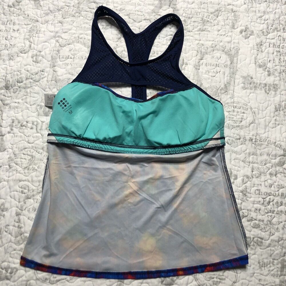 Title Nine Jane Bond Tankini Swim Top Size Medium Marble Print Blueberry 603532 - Picture 8 of 11